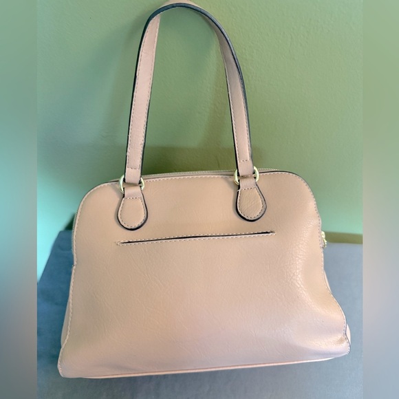 Nicole by Nicole Miller Light Pink Embossed Rose Top Handle Satchel - Picture 5 of 10